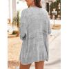 image:imageHOTOUCH Lightweight Crochet Cardigan for Women Long Sleeve Open Front Knit Oversized Cardigans SweatersGrey