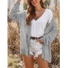 image:imageHOTOUCH Lightweight Crochet Cardigan for Women Long Sleeve Open Front Knit Oversized Cardigans SweatersGrey