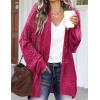 image:imageHOTOUCH Lightweight Crochet Cardigan for Women Long Sleeve Open Front Knit Oversized Cardigans SweatersHot Pink