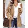 image:imageHOTOUCH Lightweight Crochet Cardigan for Women Long Sleeve Open Front Knit Oversized Cardigans SweatersLight Khaki