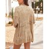 image:imageHOTOUCH Lightweight Crochet Cardigan for Women Long Sleeve Open Front Knit Oversized Cardigans SweatersLight Khaki