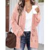 image:imageHOTOUCH Lightweight Crochet Cardigan for Women Long Sleeve Open Front Knit Oversized Cardigans SweatersLight Pink