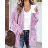 image:imageHOTOUCH Lightweight Crochet Cardigan for Women Long Sleeve Open Front Knit Oversized Cardigans SweatersLight Purple