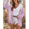 image:imageHOTOUCH Lightweight Crochet Cardigan for Women Long Sleeve Open Front Knit Oversized Cardigans SweatersLight Purple