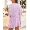 image:imageHOTOUCH Lightweight Crochet Cardigan for Women Long Sleeve Open Front Knit Oversized Cardigans SweatersLight Purple