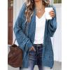 image:imageHOTOUCH Lightweight Crochet Cardigan for Women Long Sleeve Open Front Knit Oversized Cardigans SweatersPeacock Blue