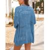 image:imageHOTOUCH Lightweight Crochet Cardigan for Women Long Sleeve Open Front Knit Oversized Cardigans SweatersPeacock Blue