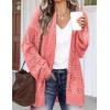 image:imageHOTOUCH Lightweight Crochet Cardigan for Women Long Sleeve Open Front Knit Oversized Cardigans SweatersPink