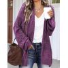image:imageHOTOUCH Lightweight Crochet Cardigan for Women Long Sleeve Open Front Knit Oversized Cardigans SweatersPurple