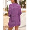 image:imageHOTOUCH Lightweight Crochet Cardigan for Women Long Sleeve Open Front Knit Oversized Cardigans SweatersPurple