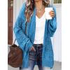 image:imageHOTOUCH Lightweight Crochet Cardigan for Women Long Sleeve Open Front Knit Oversized Cardigans SweatersSky Blue1