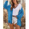 image:imageHOTOUCH Lightweight Crochet Cardigan for Women Long Sleeve Open Front Knit Oversized Cardigans SweatersSky Blue1