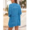 image:imageHOTOUCH Lightweight Crochet Cardigan for Women Long Sleeve Open Front Knit Oversized Cardigans SweatersSky Blue1
