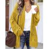 image:imageHOTOUCH Lightweight Crochet Cardigan for Women Long Sleeve Open Front Knit Oversized Cardigans SweatersYellow