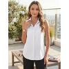 image:imageHOTOUCH Womens Sleeveless Button Down Shirts HiddenButton Front Collared Dressy Casual Blouses Loose Office Tank TopsAwhite