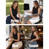 image:imageHOTOUCH Womens Sleeveless Button Down Shirts HiddenButton Front Collared Dressy Casual Blouses Loose Office Tank TopsBlack