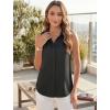 image:imageHOTOUCH Womens Sleeveless Button Down Shirts HiddenButton Front Collared Dressy Casual Blouses Loose Office Tank TopsBlack