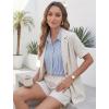 image:imageHOTOUCH Womens Sleeveless Button Down Shirts HiddenButton Front Collared Dressy Casual Blouses Loose Office Tank TopsBlue Striped