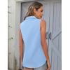 image:imageHOTOUCH Womens Sleeveless Button Down Shirts HiddenButton Front Collared Dressy Casual Blouses Loose Office Tank TopsLight Blue