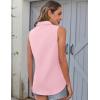 image:imageHOTOUCH Womens Sleeveless Button Down Shirts HiddenButton Front Collared Dressy Casual Blouses Loose Office Tank TopsPink