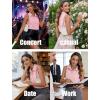 image:imageHOTOUCH Womens Sleeveless Button Down Shirts HiddenButton Front Collared Dressy Casual Blouses Loose Office Tank TopsPink