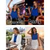image:imageHOTOUCH Womens Sleeveless Button Down Shirts HiddenButton Front Collared Dressy Casual Blouses Loose Office Tank TopsRoyal Blue