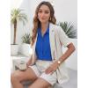 image:imageHOTOUCH Womens Sleeveless Button Down Shirts HiddenButton Front Collared Dressy Casual Blouses Loose Office Tank TopsRoyal Blue
