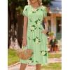 image:imageHOTOUCH Womens Summer ALine Midi Dresses 2026 Casual Floral Short Sleeve TShirt Dress Flowy Beach Sundress with PocketsGreen Flower