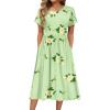 image:imageHOTOUCH Womens Summer ALine Midi Dresses 2026 Casual Floral Short Sleeve TShirt Dress Flowy Beach Sundress with PocketsGreen Flower