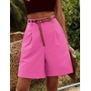 image:imageHOTOUCH Bermuda Shorts for Women Summer Dressy Casual Elastic High Waisted Wide Leg Knee Length Shorts with PocketsHot Pink