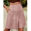 image:imageHOTOUCH Bermuda Shorts for Women Summer Dressy Casual Elastic High Waisted Wide Leg Knee Length Shorts with PocketsPink