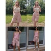 image:imageHOTOUCH Bermuda Shorts for Women Summer Dressy Casual Elastic High Waisted Wide Leg Knee Length Shorts with PocketsPink
