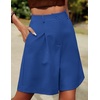 image:imageHOTOUCH Bermuda Shorts for Women Summer Dressy Casual Elastic High Waisted Wide Leg Knee Length Shorts with PocketsRoyal Blue