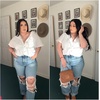 image:imageHOTOUCH Linen Shirts for Women Button Down Short Sleeve Tops Cotton Blouses Collared Buttonup Beach Vacation OutfitsA01white