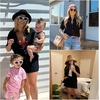 image:imageHOTOUCH Linen Shirts for Women Button Down Short Sleeve Tops Cotton Blouses Collared Buttonup Beach Vacation OutfitsBlack