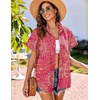 image:imageHOTOUCH Linen Shirts for Women Button Down Short Sleeve Tops Cotton Blouses Collared Buttonup Beach Vacation OutfitsCx320