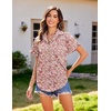image:imageHOTOUCH Linen Shirts for Women Button Down Short Sleeve Tops Cotton Blouses Collared Buttonup Beach Vacation OutfitsFloral Pink