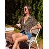 image:imageHOTOUCH Linen Shirts for Women Button Down Short Sleeve Tops Cotton Blouses Collared Buttonup Beach Vacation OutfitsMz721