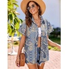 image:imageHOTOUCH Linen Shirts for Women Button Down Short Sleeve Tops Cotton Blouses Collared Buttonup Beach Vacation OutfitsMz919
