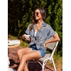 image:imageHOTOUCH Linen Shirts for Women Button Down Short Sleeve Tops Cotton Blouses Collared Buttonup Beach Vacation OutfitsMz919