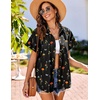 image:imageHOTOUCH Linen Shirts for Women Button Down Short Sleeve Tops Cotton Blouses Collared Buttonup Beach Vacation OutfitsWf100