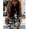 image:imageHOTOUCH Womens Casual Sundress with Pockets Summer Beach Dress Floral TShirts Dress V Neck Loose Tank Dresses2605 Black Floral