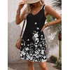 image:imageHOTOUCH Womens Casual Sundress with Pockets Summer Beach Dress Floral TShirts Dress V Neck Loose Tank Dresses2605 Black Floral