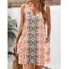 image:imageHOTOUCH Womens Casual Sundress with Pockets Summer Beach Dress Floral TShirts Dress V Neck Loose Tank DressesPinkprintnew