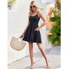 image:imageHOTOUCH Womens Summer Dress Adjustable Spaghetti Strap Floral Mini Casual Dress with Pockets Fit amp Flare Beach SundressBlack
