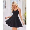 image:imageHOTOUCH Womens Summer Dress Adjustable Spaghetti Strap Floral Mini Casual Dress with Pockets Fit amp Flare Beach SundressBlack