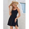 image:imageHOTOUCH Womens Summer Dress Adjustable Spaghetti Strap Floral Mini Casual Dress with Pockets Fit amp Flare Beach SundressBlack