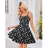 image:imageHOTOUCH Womens Summer Dress Adjustable Spaghetti Strap Floral Mini Casual Dress with Pockets Fit amp Flare Beach SundressBlack Daisy