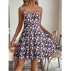 image:imageHOTOUCH Womens Summer Dress Adjustable Spaghetti Strap Floral Mini Casual Dress with Pockets Fit amp Flare Beach SundressBlack Floral
