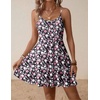 image:imageHOTOUCH Womens Summer Dress Adjustable Spaghetti Strap Floral Mini Casual Dress with Pockets Fit amp Flare Beach SundressBlack Floral